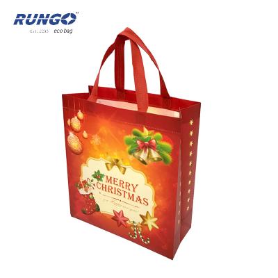 China Promotional Matt Lamination Laminated Non Woven Ultrasonic Bag For Christmas for sale