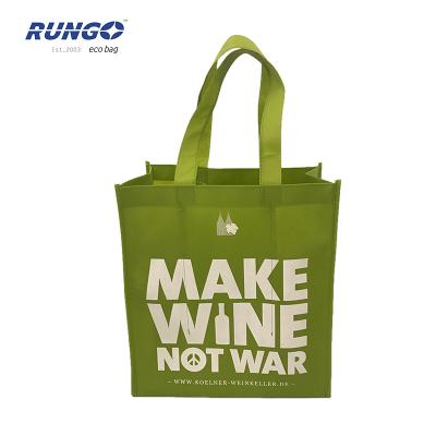 China Custom Printed Eco Foldable 6 Bottle TNT Non Woven Wine Tote Bag With Dividers for sale