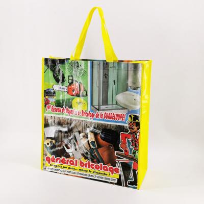 China Shopping Bag Customized Printing Large Reusable Shopping Tote Bag Recyclable Laminated PP Woven Bag for sale