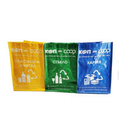 China Recycled Promotion Open Top Laminated Garbage Bag PP Woven PP Woven Garbage Bag for sale