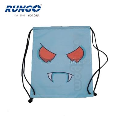 China Cute Drawstring Backpack Cartoon Polyester Drawstring Backpack Bag For Kids for sale