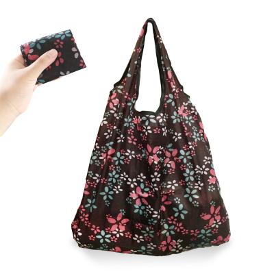 China Tote Eco Friendly Shopping Recycling Reusable Grocery Polyester Collapsible Folding Bag popular on Amazon. for sale