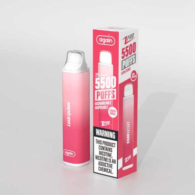 China Lush Lychee 5500 Puff Rechargeable Disposable Vape 20 Mg/Ml Rechargeable E Cig CE FCC for sale