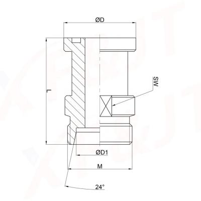 China Integrated Mount XF&JT Manufacturer Provides SAE Flange Adapter Male Metric Thread and 24 Degrees Inner Taper for sale