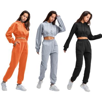 China Anti-pilling Women Fall Two Piece Set Winter Hoodie Sweatsuit Pants Set Long Sleeve Two Piece Tracksuit Women Two Piece Set for sale