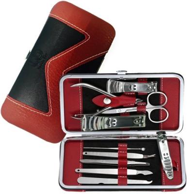 China Finger Nail+foot Nail Manicure, Pedicure Kit, Nail Clippers Set of 10, Stainless Steel Manicure Tool Kit with Portable Travel Case for sale