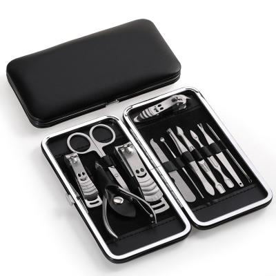 China Hot Professional Manicure Kit Beauty Nail Care Finger Nail Set 12 Pieces For Men for sale