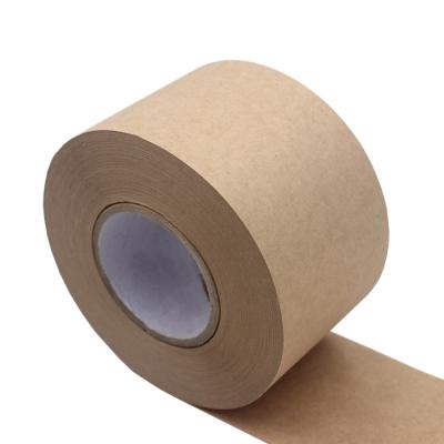 China Factory Wholesale Waterproof Rubber Starch Adhesive Single Side Water Activated Paper Tape Kraft Paper for sale