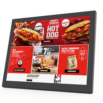 China Hard Bank Restaurant Use Android 8.1 Tablet Advertising Machine Kiosk All In One PC 43 Inch Touch Screen Ad Digital Signage for sale