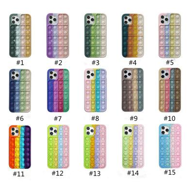 China 2022 Shockproof Sounds He Wiggle Toys Push Bubble Silicone Phone Case For Iphone 11 12 13 pro Max Soft Cove for sale