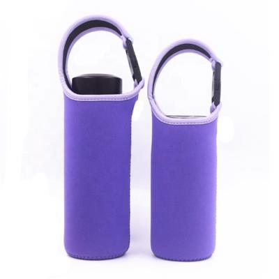 China Custom Sustainable Neoprene Logo Printed Water Bottle Cooler Water Bottle Carrier for sale