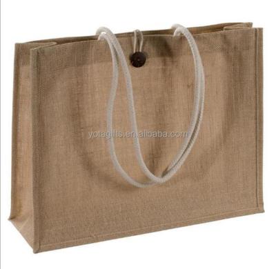 China Supermarket Recycled Strong Handled Carry Jute Bag for sale