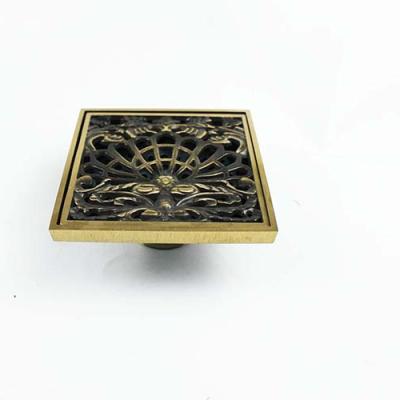 China All copper drainage floor drain with classical pattern Electroplated Lightweight zu verkaufen