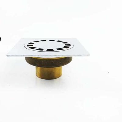 China Zinc alloy cover brass body straight floor drain Electroplated Lightweight for sale