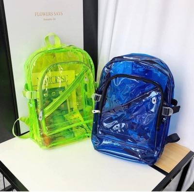 China New Fashion Waterproof Transparent Kids Backpack Clear PVC Beach Bag Large Capacity Durable School Bag for sale