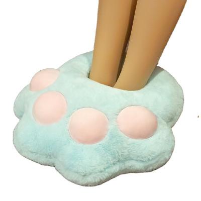 China Fashion Trend Breathable Non-slip Goods Lovely Cat Claw Office Indoor Winter White Warm Slippers for sale