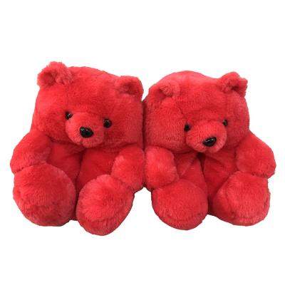 China 2021 Fashion Trend Dark Brown Soft Comfortable Designer Teddy Bear Slippers For Kids for sale