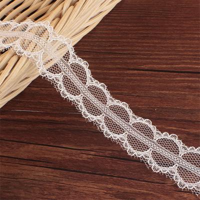 China New Viable Professional Manufacturer Stretch White Floral Lace Trim For Decoration for sale