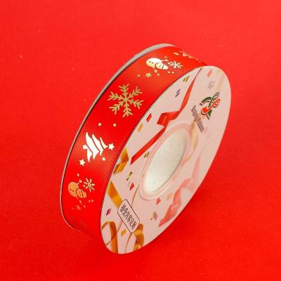 China High Tenacity Custom Printed Merry Christmas Grosgrain Ribbon Roll For Gift Wrapping Bows Decoration for sale