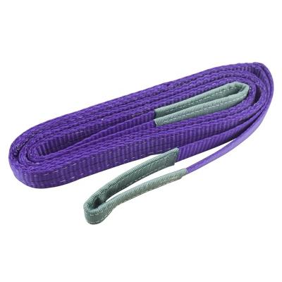 China Cargo Control 1ton Heavy Duty Polyester Webbing Belt Flat Type Sling Safety Factor Lifting Sling Purple Color for sale