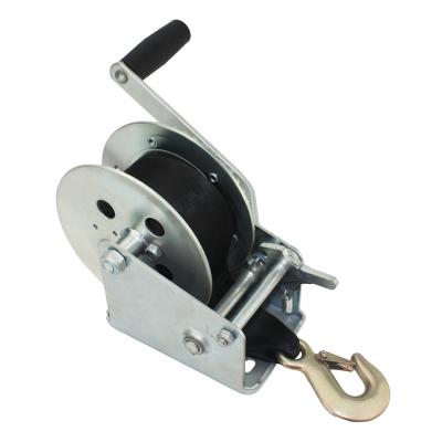 China AUTO / TRUCK 1600LBS Zinc Plating Hand Winch With Webbing Strap for sale