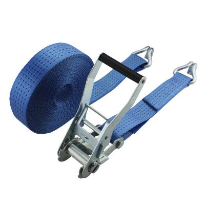 China Polyester 2 Inch 5000Kgs Cam Buckle Lashing Strap Ratchet Automotive Tie Down Strap With J Hook for sale