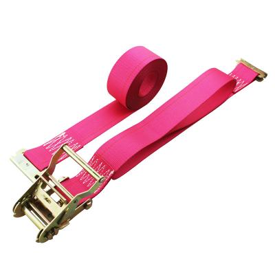 China Polyester Hot Sale Lockable Cam Buckle Ratchet Tie Down Logistic Strap With J-Hook Or Float Hook for sale