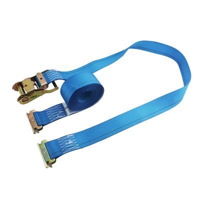 China Polyester Hot Sale Lockable Cam Buckle Ratchet Lashing Down Belt Car Link Logistic Strap With J-Hook Or Float Hook for sale