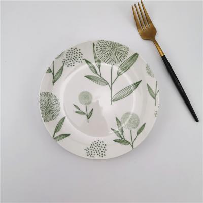 China Sustainable 7.5 Inch Round Shape Custom Design Ceramic Dinner Dishes Porcelain Pad Printing 7.5