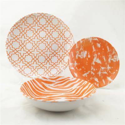 China 2021 Viable New Style Porcelain Dinner Set PAD Print Orange Dinner Set for sale