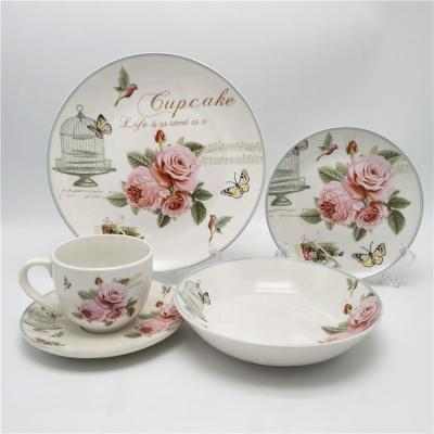 China New Design 20pcs Viable Wholesale Ceramic Dinnerware Set For Dinner / Porcelain Dinner Set for sale