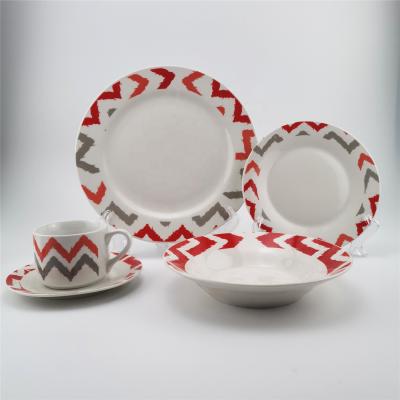 China Ceramic Dinner Set 20pcs Viable With Decal Dinner Set Luxury Dinner Set The Latest With Popular Design for sale