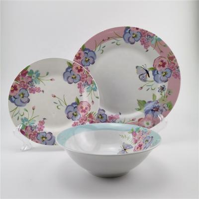 China Viable New Design Factory Direct Ceramic Porcelain Tableware China Porcelain With Decal Dinner Set Dinnerware Round Dishes for sale