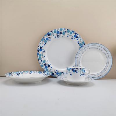 China Viable Wholesale Cheap Tableware Sets Natural White 30pcs Dinner Set For 6 People for sale