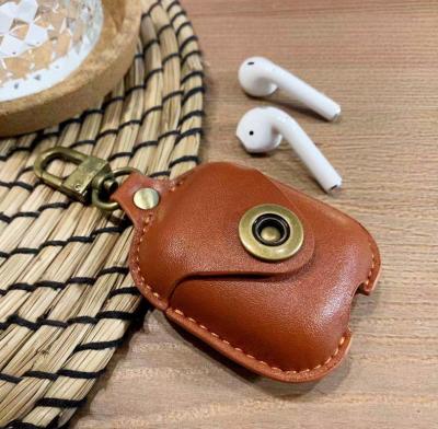 China For AirPods 2 & 1 Leather Case Protective Silicone Cover and Skin Compatible with Apple AirPods for sale