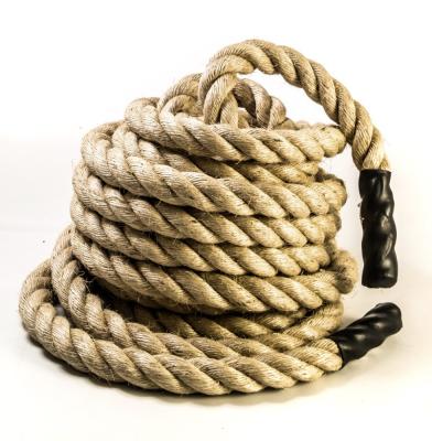 China All Conditions Use 38mm Hot 50mm Style Jute Battle Rope With Rubber Grip for sale