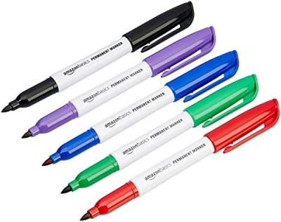 China Kids Paint Permanent Marker Amazon Basics Fine Point Tip Markers, Assorted Colors, 12-Pack for sale