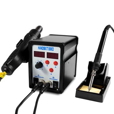 China handskit 898d   dual digital  Soldering Station with Hot Air Gun Temperature Adjustable soldering iron  LED 898d for sale