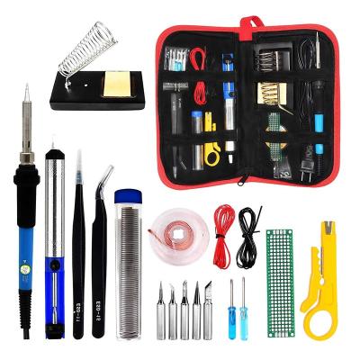 China Pencil Grip handskit 936 Soldering Iron Kit 60 W Adjustable Temperature Solder Wire Tweezers Stand Tips sucker Solder Wick Heatshrink Tubes for sale