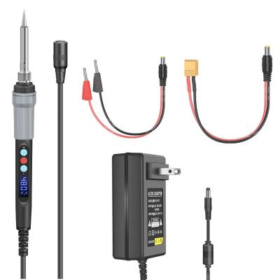 China Pencil Grip DC 12-24V XT60 Model Aircraft Banana Head Adjustable Temperature Soldering Iron with charger for sale