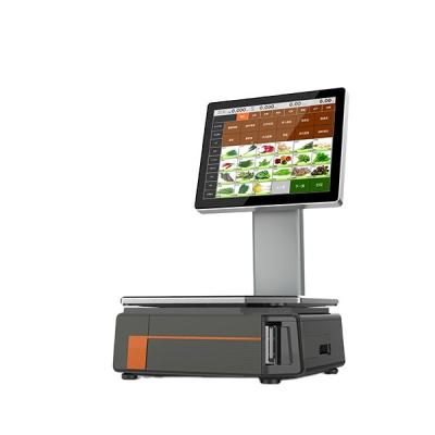 China Commercial Scale Digital With Label Printer POS Scale Price Computing 15Kg / 30Kg 15 Inch for sale