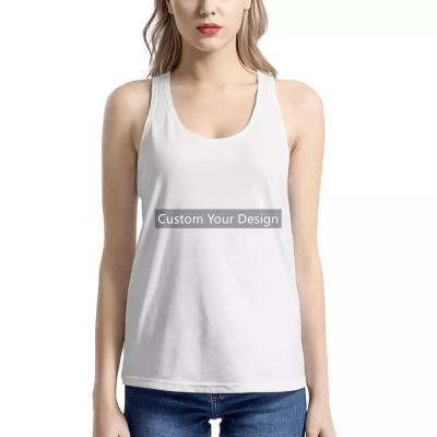 China Low MOQ fitness girls clothing women's clothing women's polyester wholesale casual QUICK DRY Custom Logo Printing I-shaped tank on request for sale