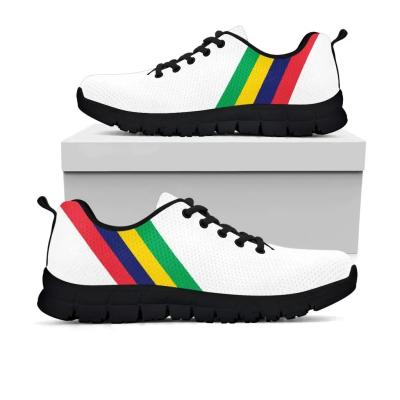 China Fashion\Comfortable\Durable\Breathable\Lighted Mauritius Flag Printed Soft Padded Summer Sports Lace-up Casual Shoes With Angola Flag Printed Sneakers for sale