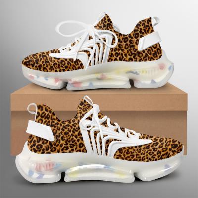 China CUSHIONING sports shoes with leopard men sport comfort blade breathable walking lace up sports tennis shoes fashion sneakers for sale