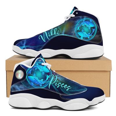 China Special Manufacturer Large Size Comfortable Custom Made Tennis Sports Shoes Horoscope Gift Of Up To 14 Fashion Trend Pisces Basketball Shoes for sale