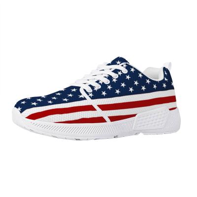 China CUSHION American flag pattern patriotic 4th of july casual shoes summer hombre zapatos dropshipping sublimation printing durable shoes for sale