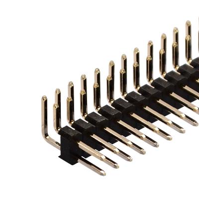 China Mechanical Control Equipment 2.54mm Double Row 2*2P-2*40P Right Angle Pin Header Connector For PCB Board for sale