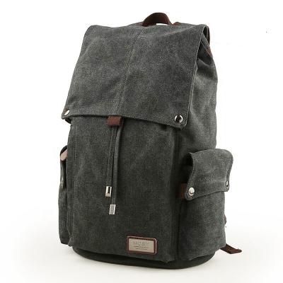 China M&d Boy Fashion Laptop Rucksack Custom Outdoor Casual Canvas Anti-theft Drawstring Black School Bags for sale