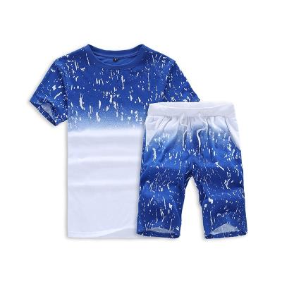 China M&d 2021 Anti-Wrinkle Fashion Shorts T-shirt, Set 2 Summer Tracksuit Men's Shorts Set Casual T-shirt Sports Set Plus Size Men's T-shirts for sale