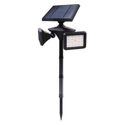 China Hot Selling Double Heads Solar Lawn Light Outdoor Garden LED Solar Garden Spotlights With PIR Motion Sensor for sale